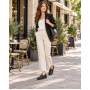 pantofi dama negri din piele naturala cu platforma joasa si elastic lateral NA270NP Ciucaleti